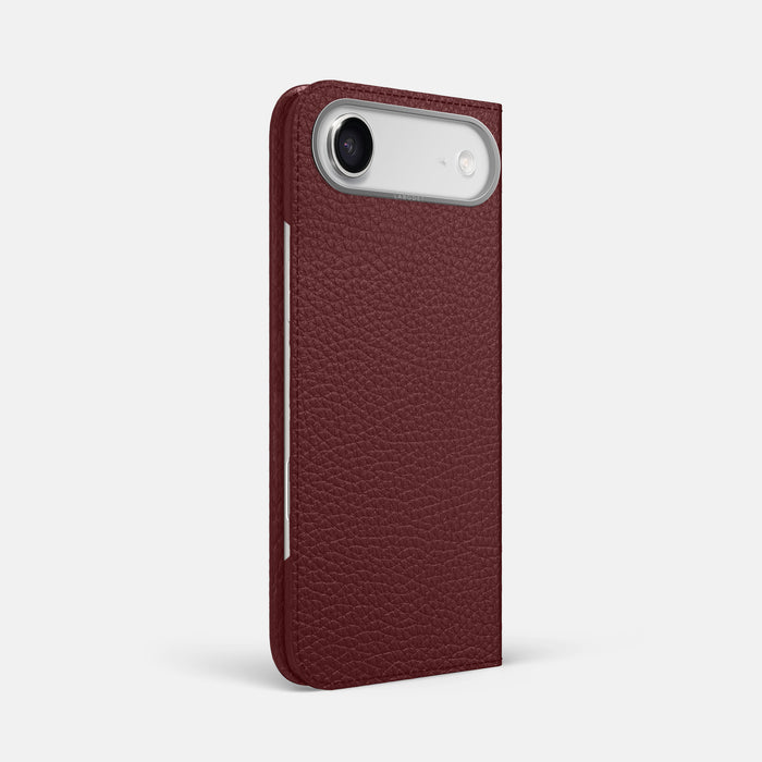 Folio Case For iPhone 17 Air In Calf -1 | Bordeaux-Steel