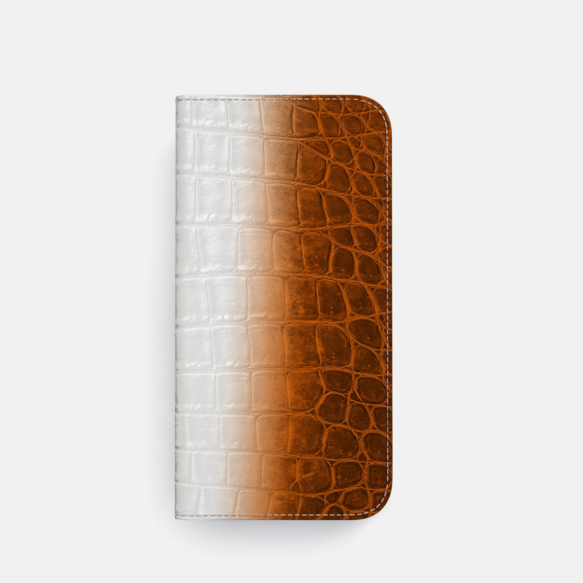 Folio Case with Card For iPhone 18 Pro In Himalayan Crocodile -4 | Orange-Black