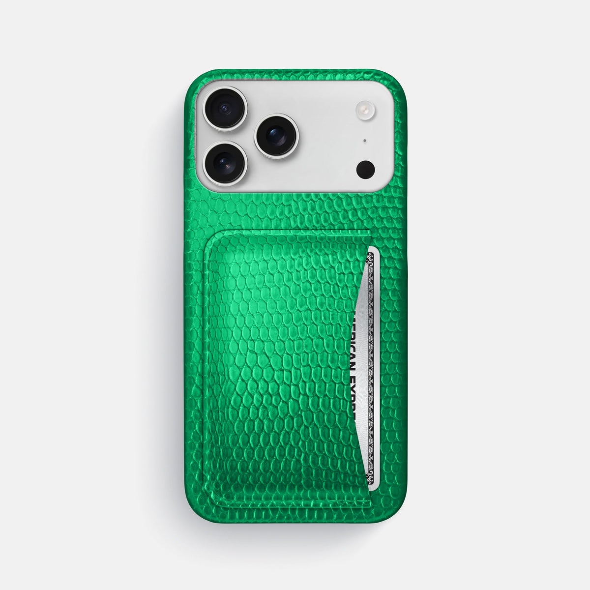 Slim Card Case For iPhone 18 Pro Max In Lizard -1 | Apple-Green