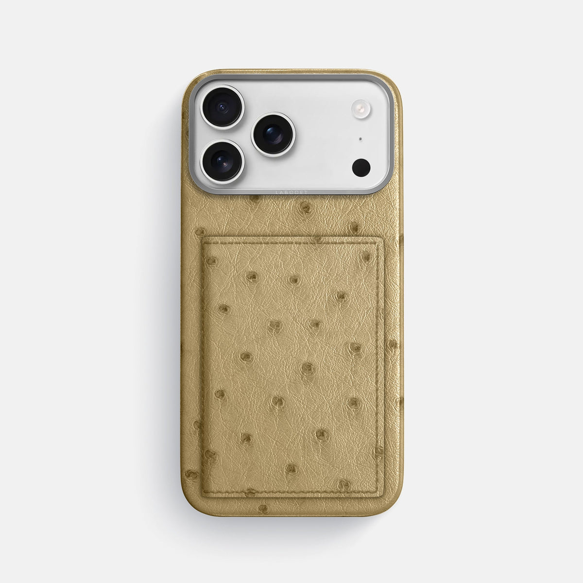 Bi-Fold Case For iPhone 18 Pro Max In Ostrich -1 | Desert-Sand-Steel