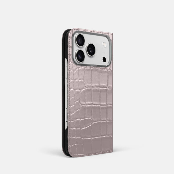 Folio Case For iPhone 17 Pro In Metallic Alligator