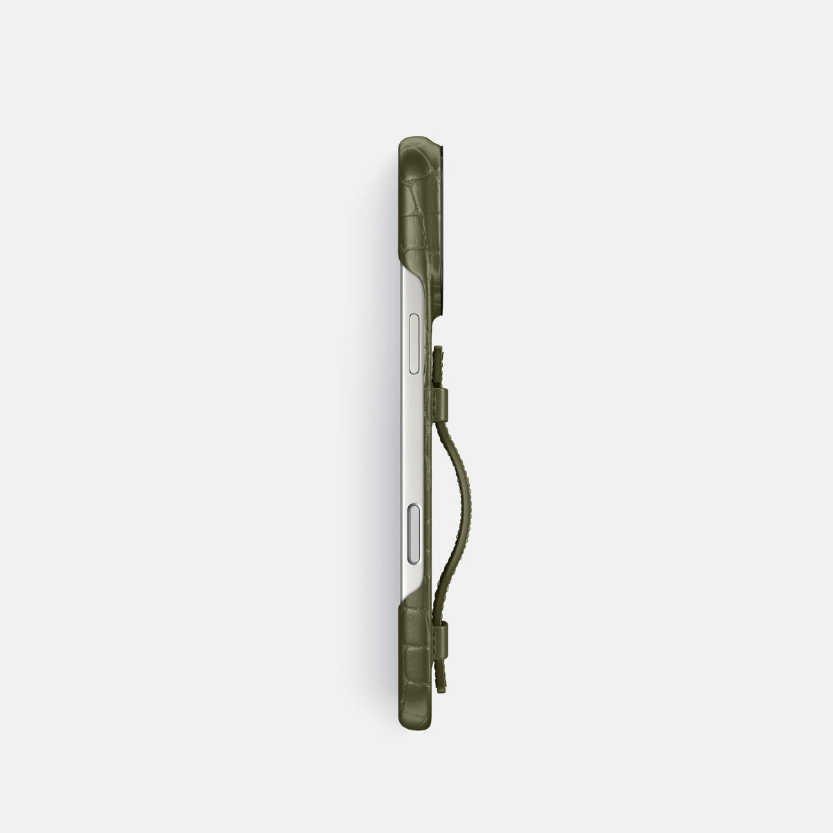 Handle Case For iPhone 17 Pro In Alligator -3 | Kaki-Green-Black