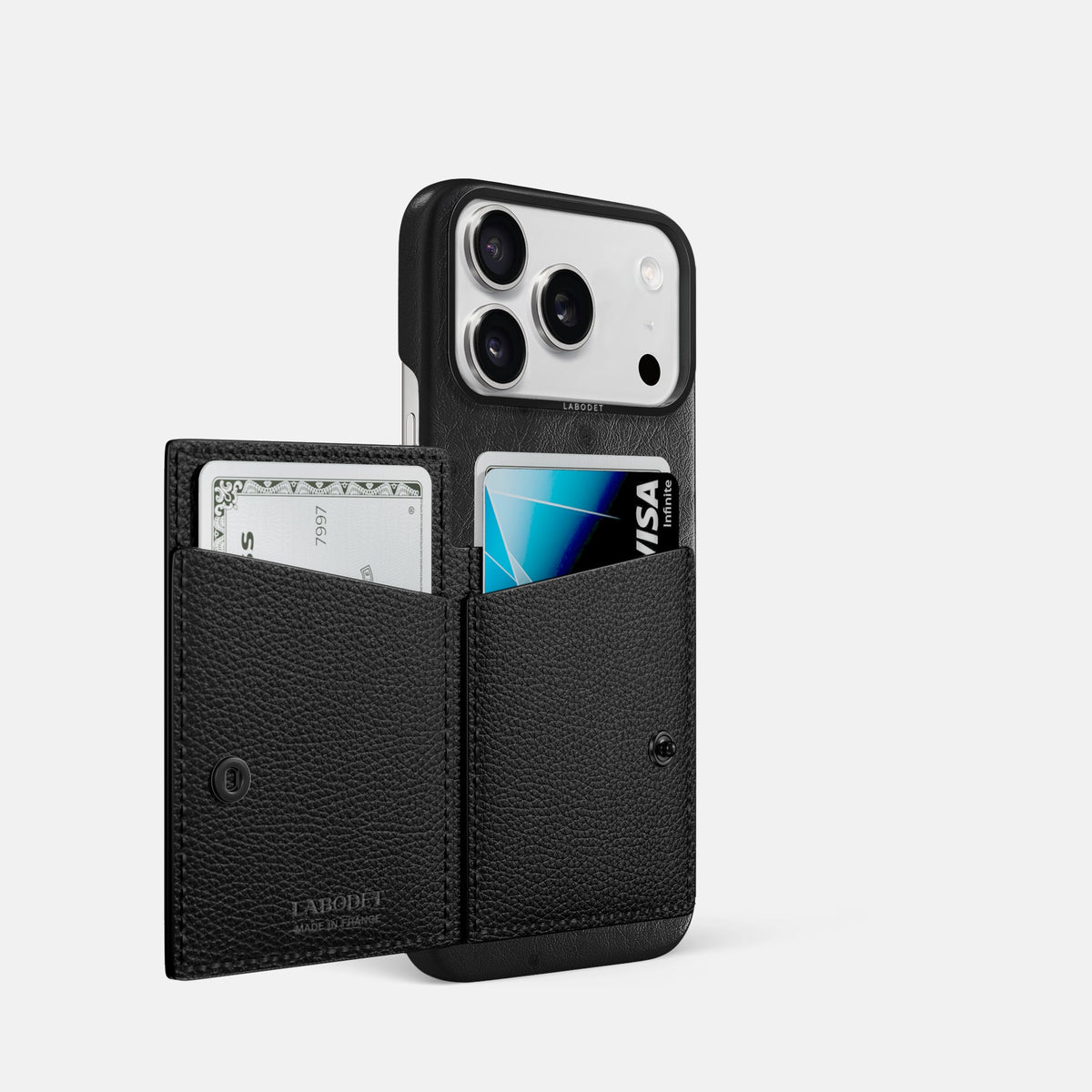 Bi-Fold Case For iPhone 18 Pro In Ostrich -2 | Black-Black
