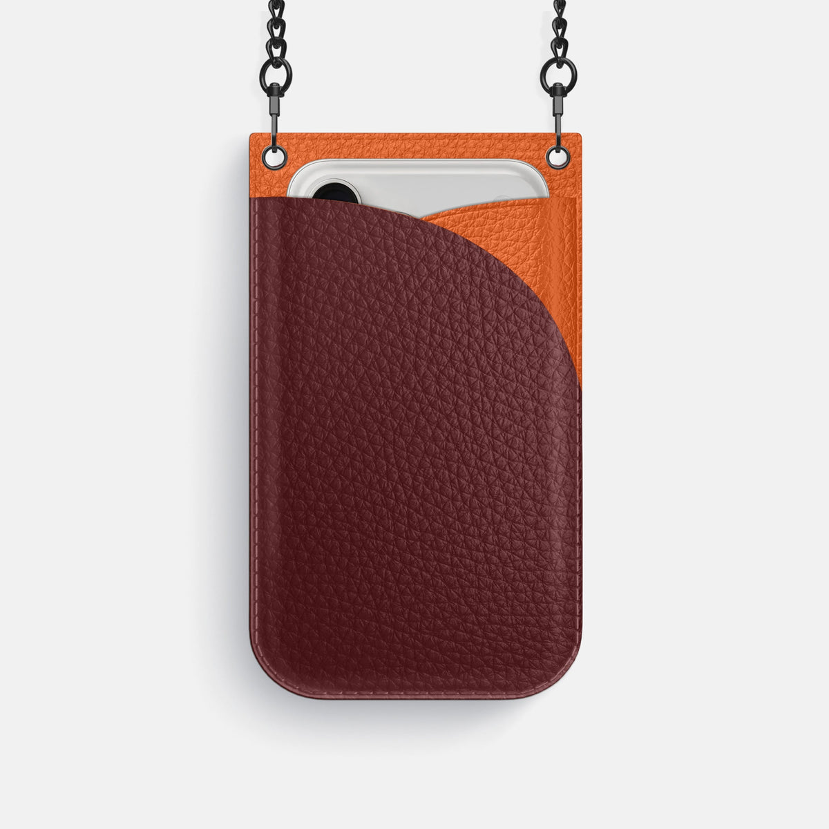Crossbody Bag For iPhone 18 Pro In Calf -1 | Bordeaux-Black