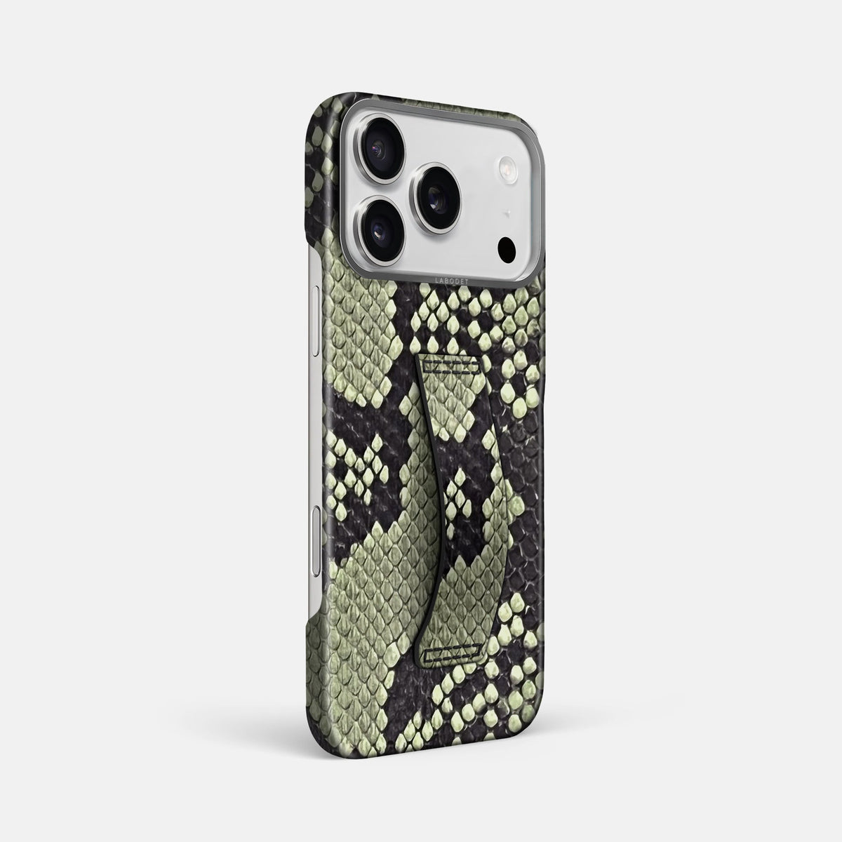 Finger Case For iPhone 18 Pro Max In Deluxe Python -2 | Army-Green-Steel