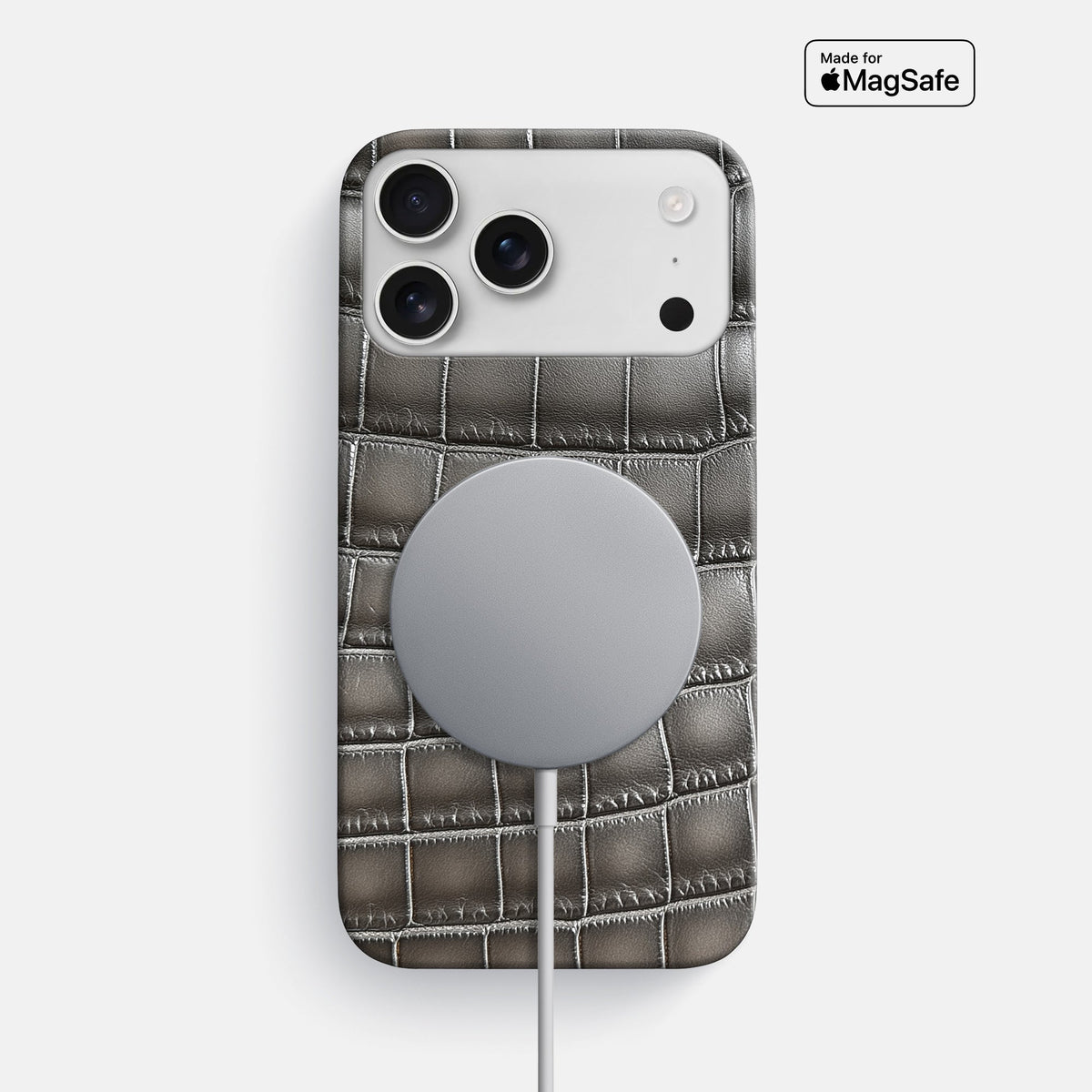 Slim Case For iPhone 18 Pro Max In Patina Alligator -5 | Grey