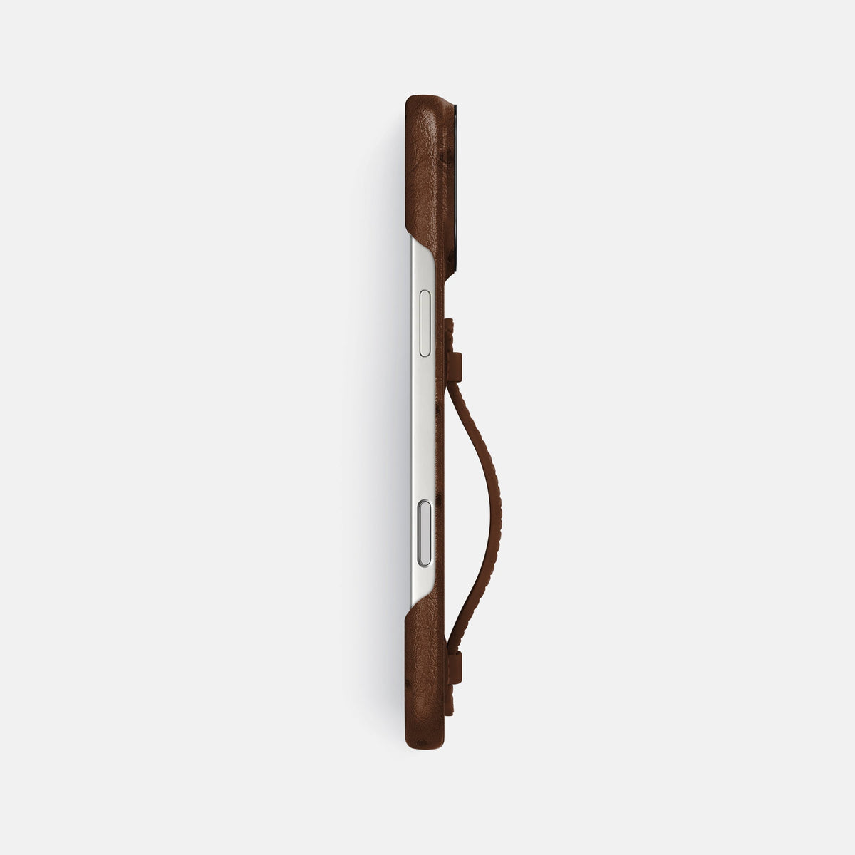 Center Handle For iPhone 18 Pro Max In Ostrich -2 | Chocolate-Black