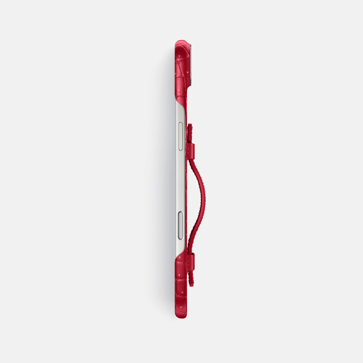 Handle Case For iPhone 17 Air In Porosus Crocodile -3 | Burgundy-Steel