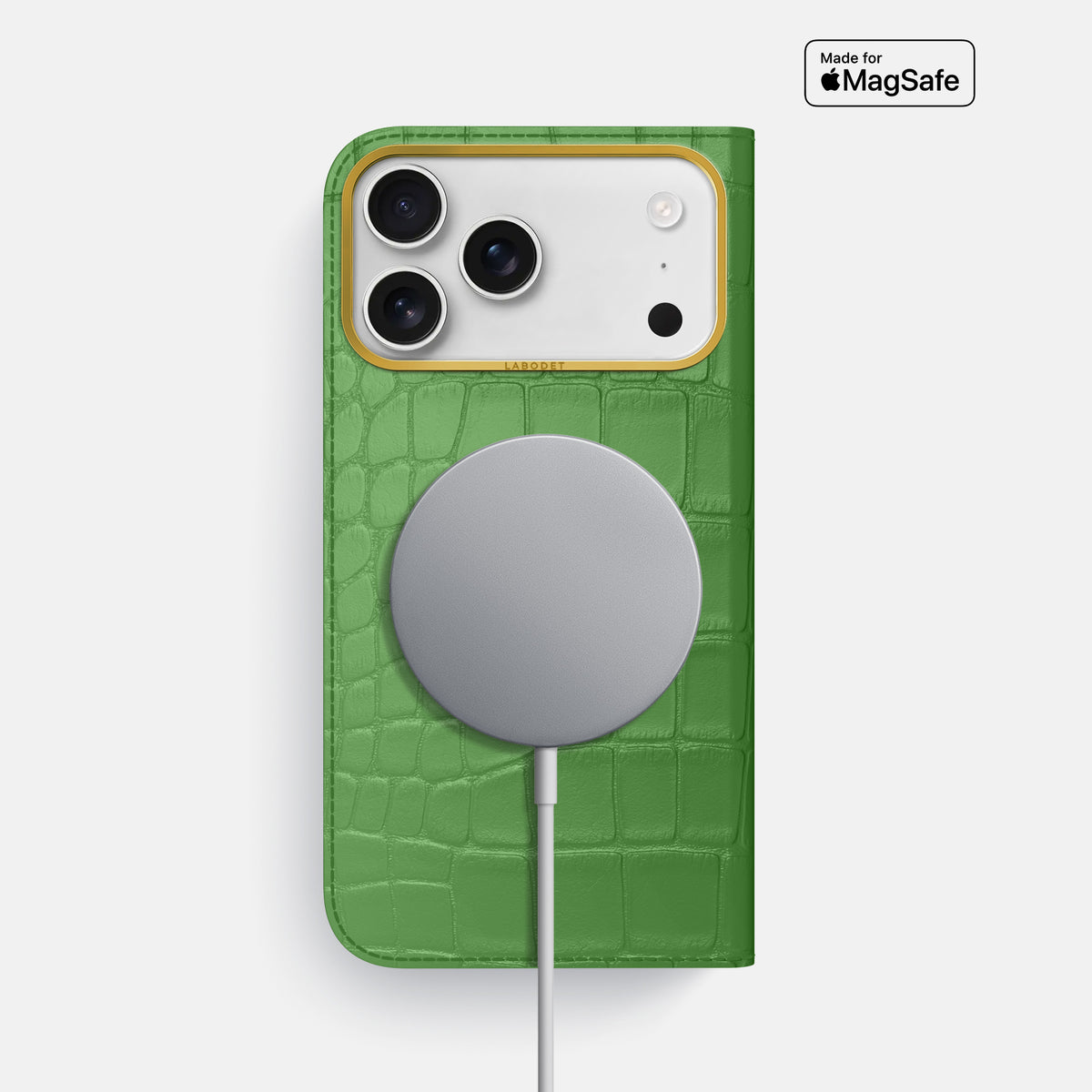 Folio Case For iPhone 17 Pro Max In Alligator -3 | Apple-Green-Gold