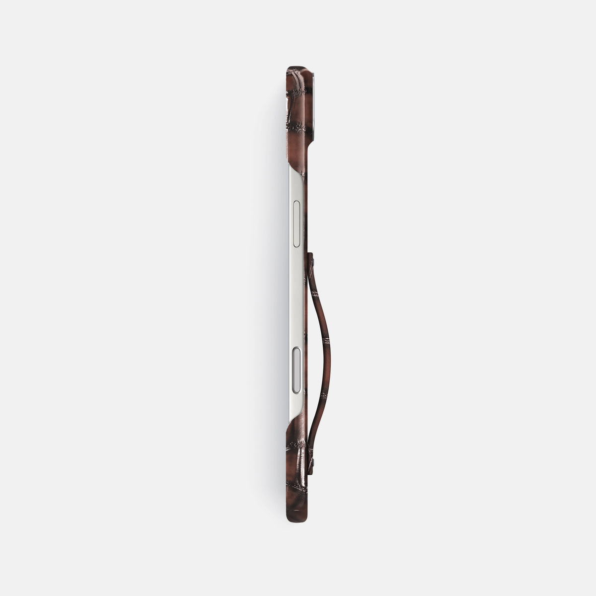 Finger Case For iPhone 17 Air In Patina Alligator -3 | Havana-Brown-Steel