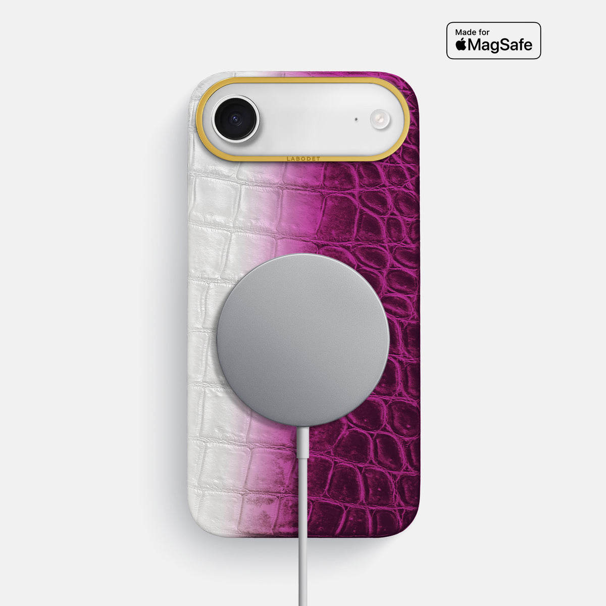 Classic Case For iPhone 17 Air In Himalayan Crocodile -4 | Fuchsia-Gold