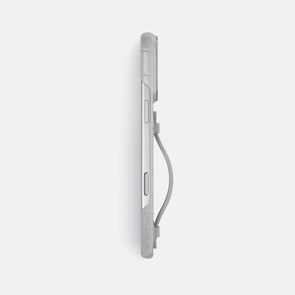 Center Handle For iPhone 17 Pro Max In Himalayan Crocodile -3 | Grey-Steel