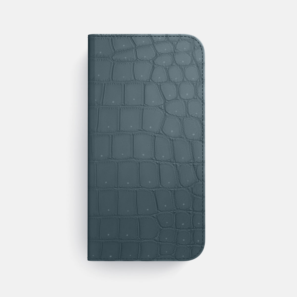 Folio Case For iPhone 17 Air In Porosus Crocodile -4 | Denim-Black