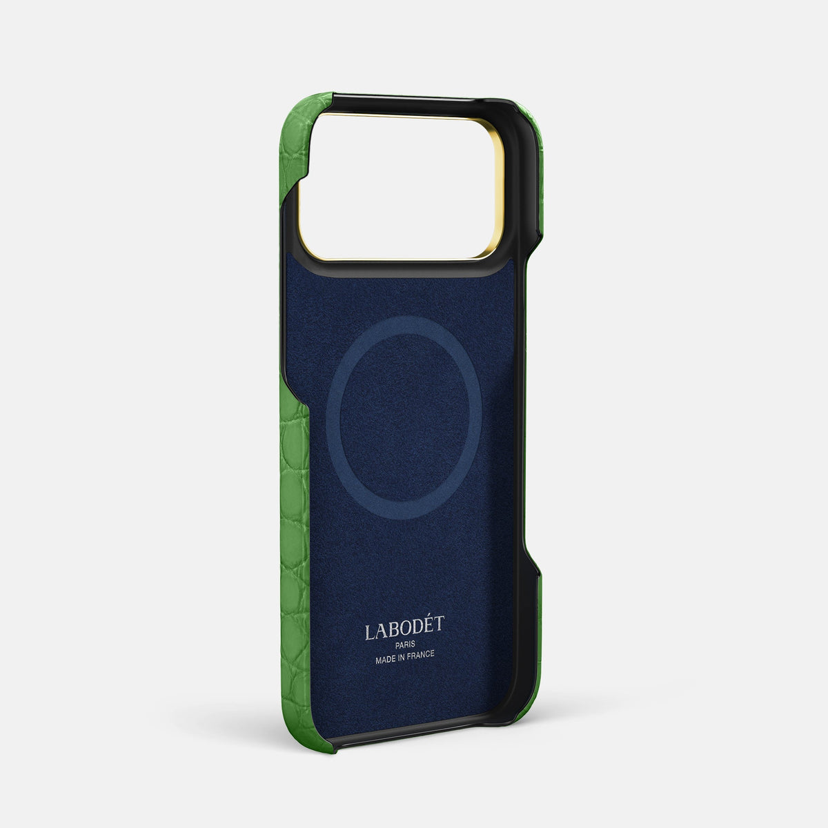 Handle Case For iPhone 18 Pro Max In Alligator -4 | Apple-Green-Gold