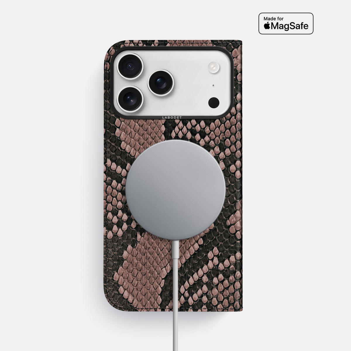 Folio Case For iPhone 17 Pro Max In Deluxe Python -3 | Mahogany-Brown-Black