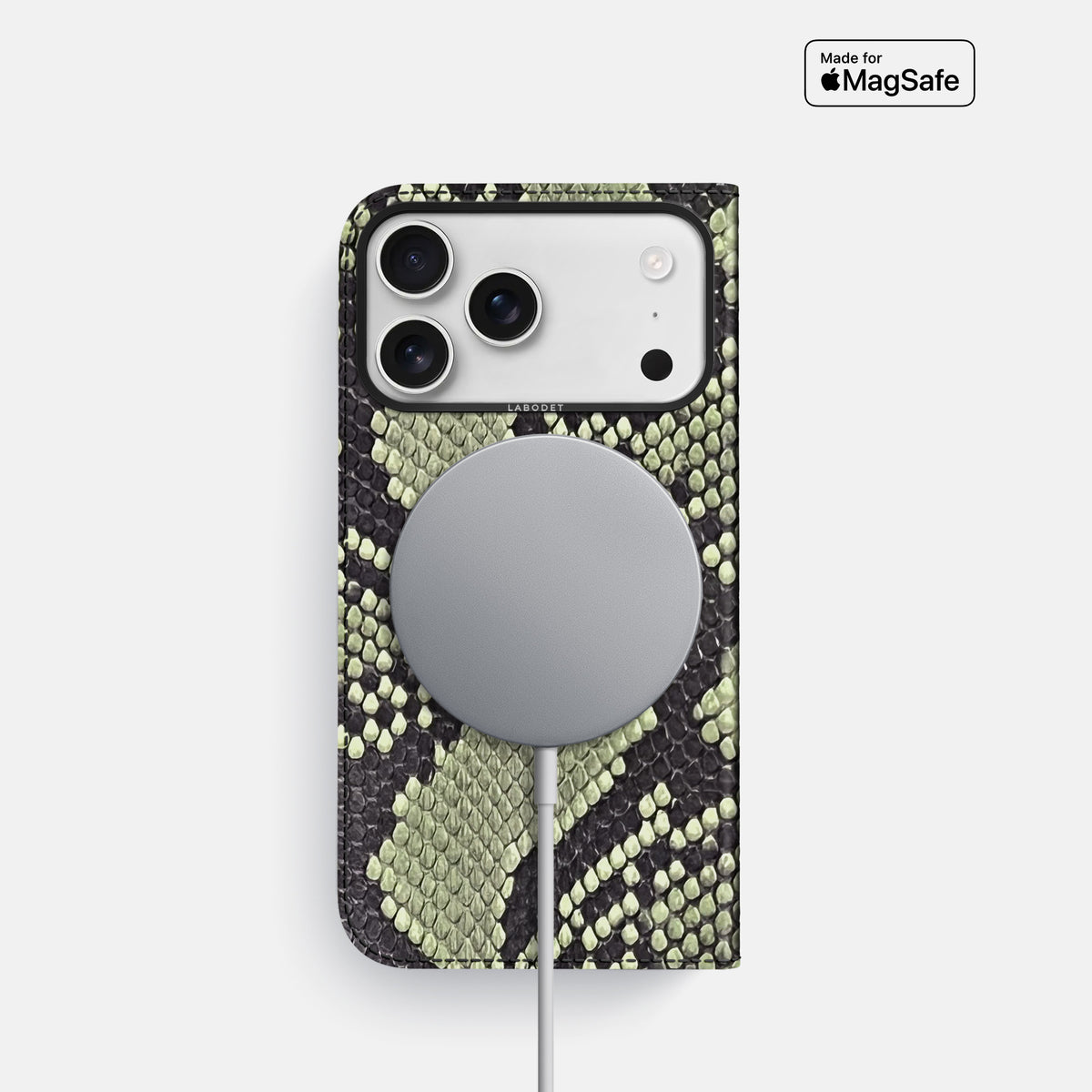 Folio Case For iPhone 17 Pro In Deluxe Python -3 | Army-Green-Black