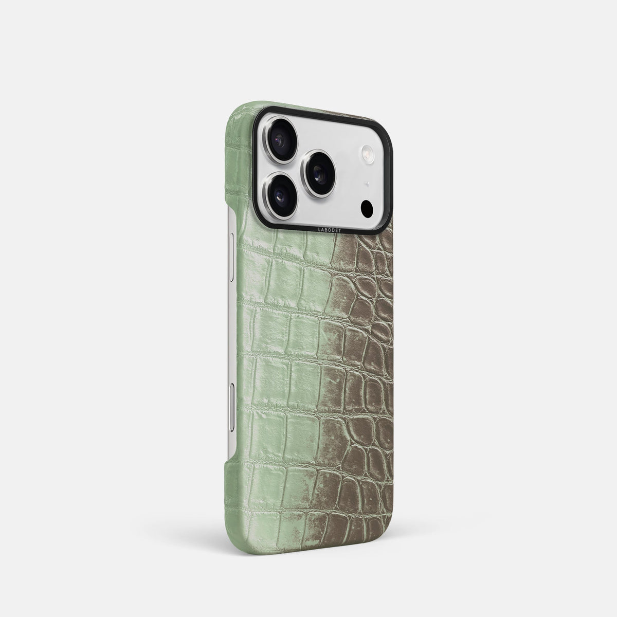 Classic Case For iPhone 18 Pro In Himalayan Crocodile -2 | Pistachio-Black