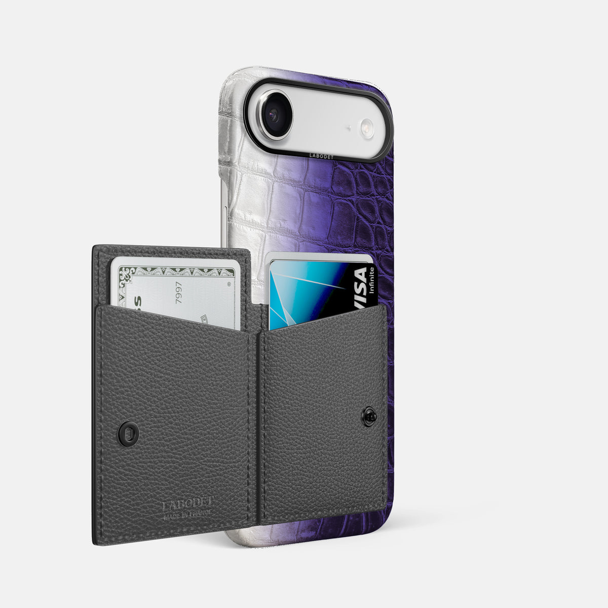Bi-Fold Case For iPhone 17 Air In Himalayan Crocodile -2 | Purple-Black