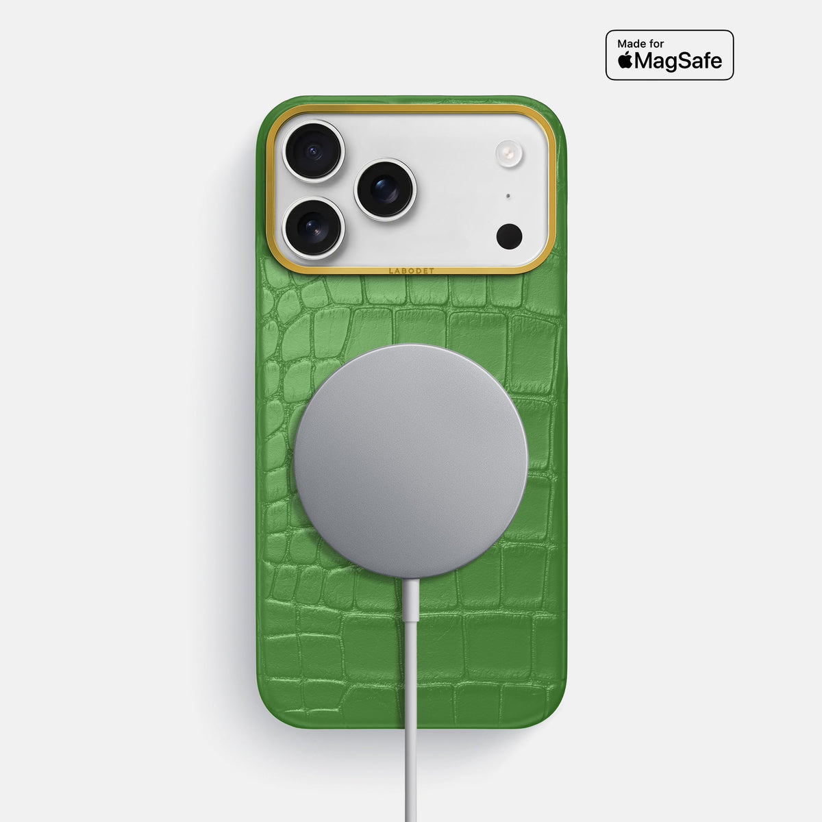 Classic Case For iPhone 18 Pro Max In Alligator -5 | Apple-Green-Gold