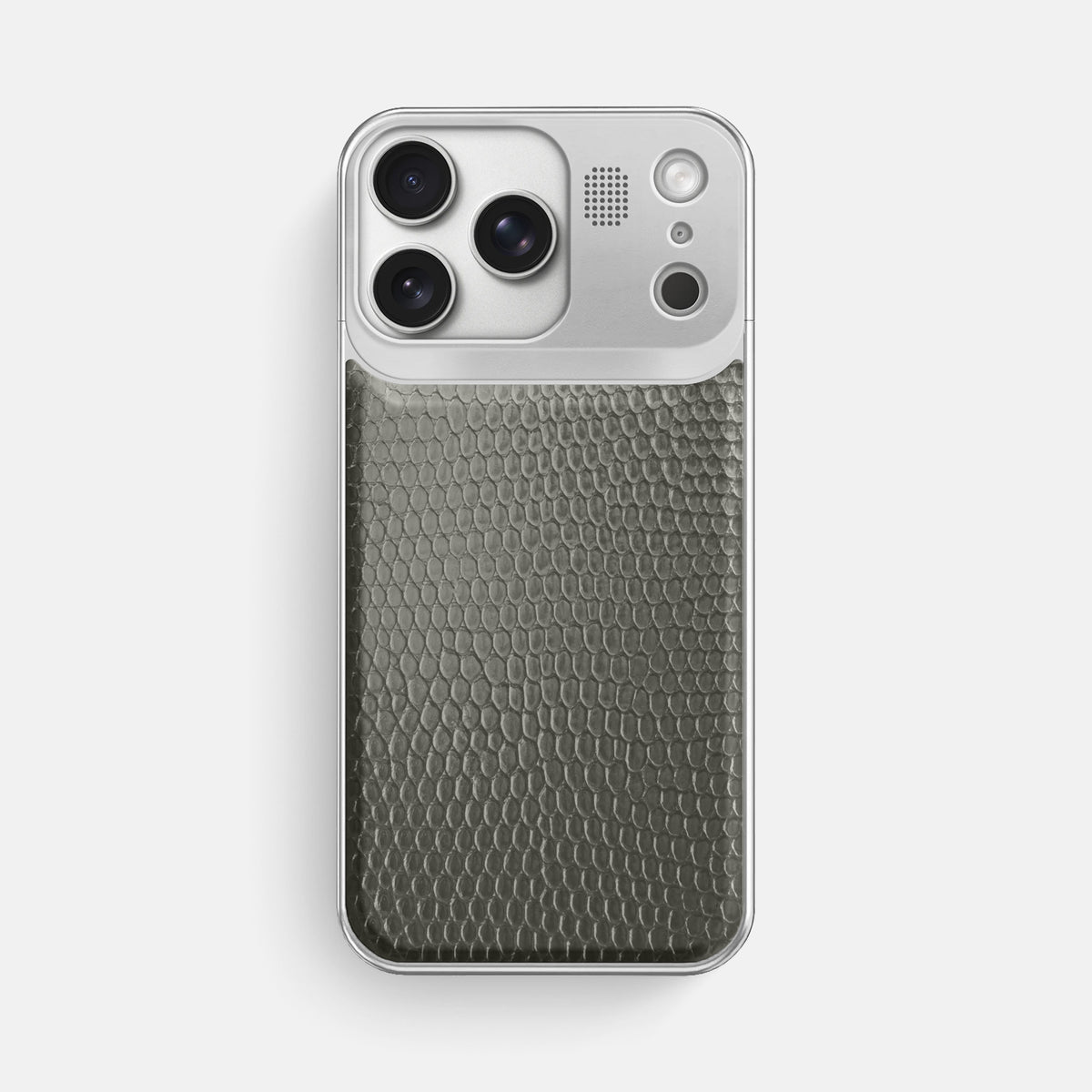 Metal Case For iPhone 17 Pro Max In Lizard -1 | Grey-Steel