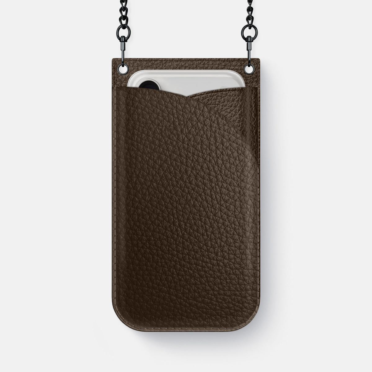 Crossbody Bag For iPhone 18 Pro Max In Calf -1 | Dark-Brown-Black