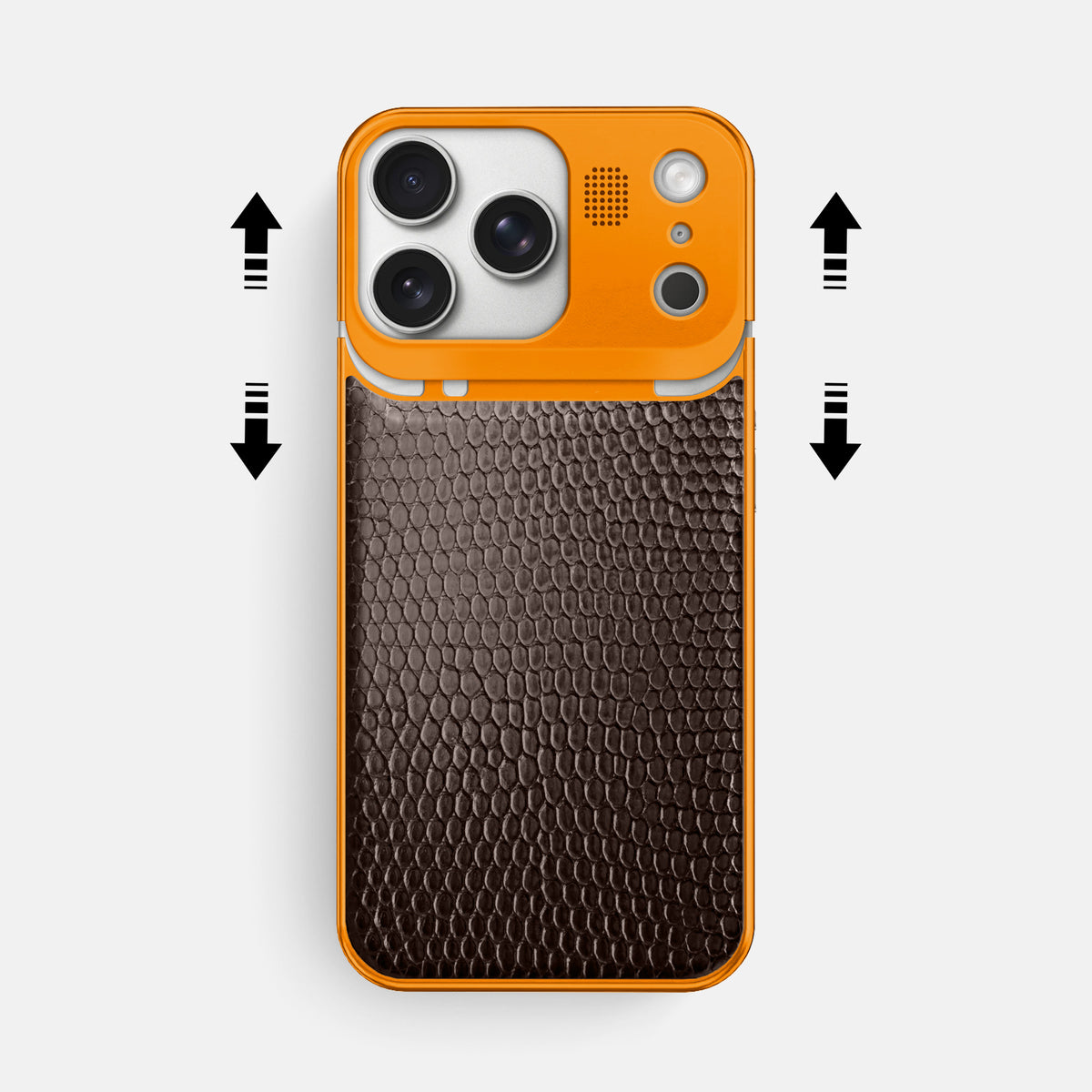Metal Case For iPhone 17 Pro Max In Lizard -2 | Brown-Orange
