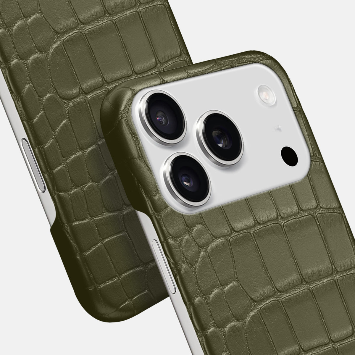 Slim Case For iPhone 18 Pro In Alligator -6 | Kaki-Green