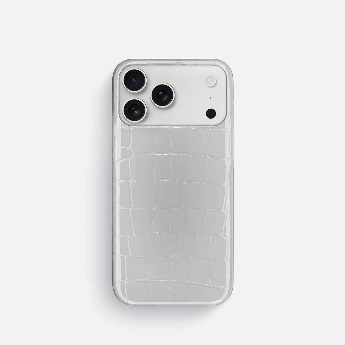 Slim Case For iPhone 17 Pro In Shiny Alligator -1 | White