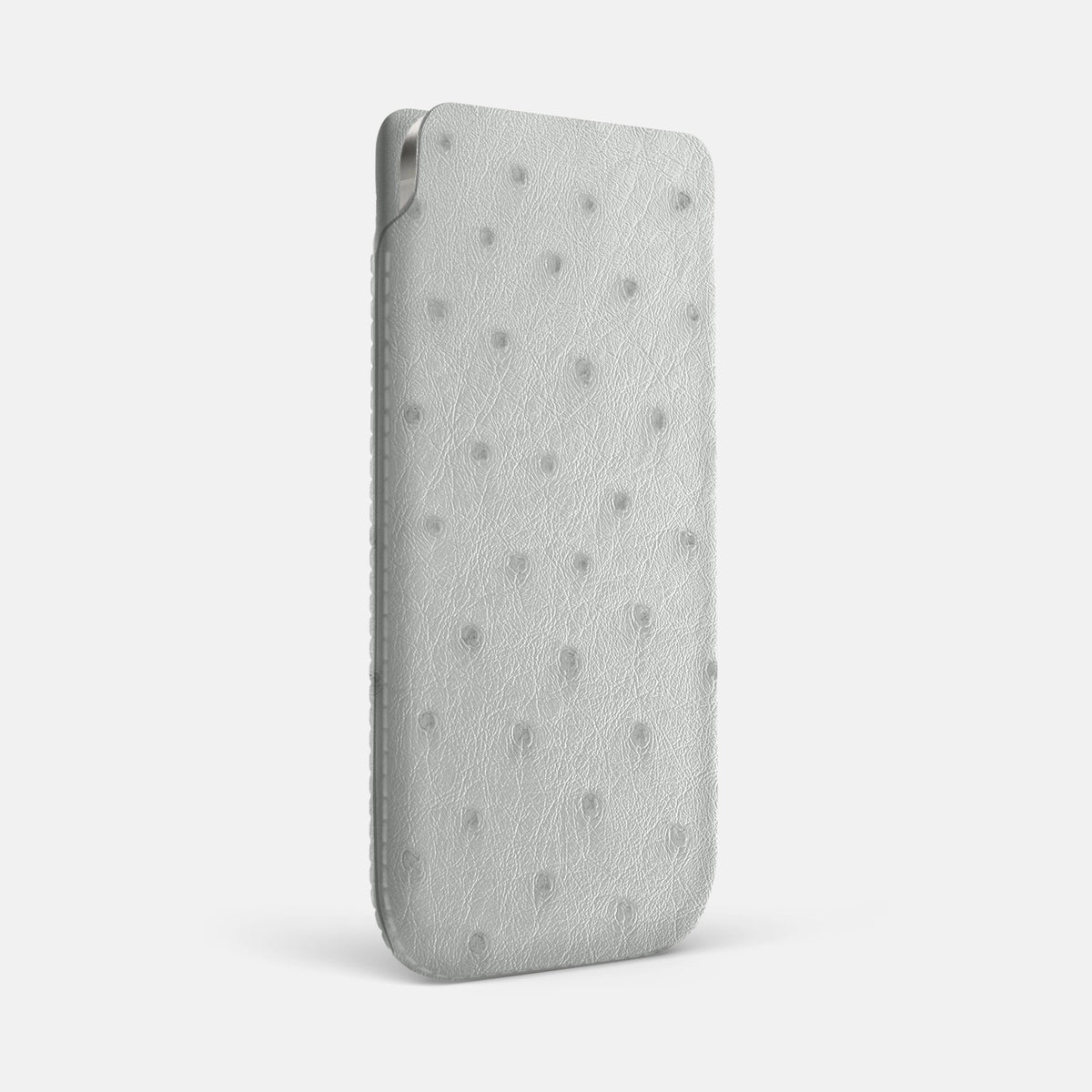 Pouch Case For iPhone 18 Pro Max In Ostrich -2 | White