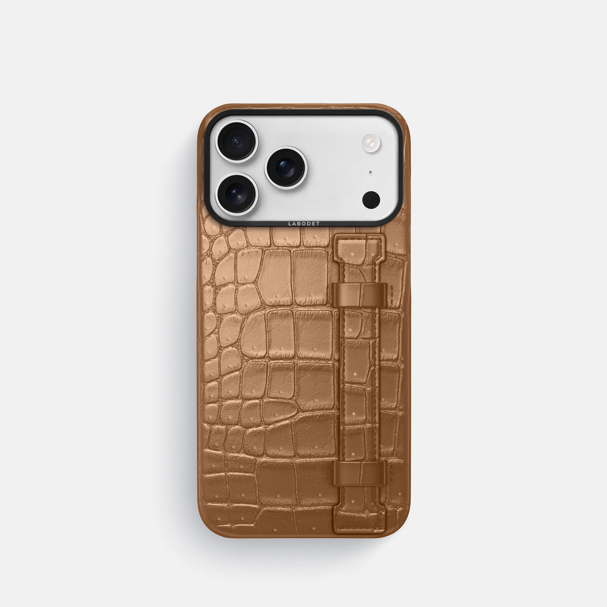 Handle Case For iPhone 17 Pro In Porosus Crocodile -1 | Milk-Chocolate-Black
