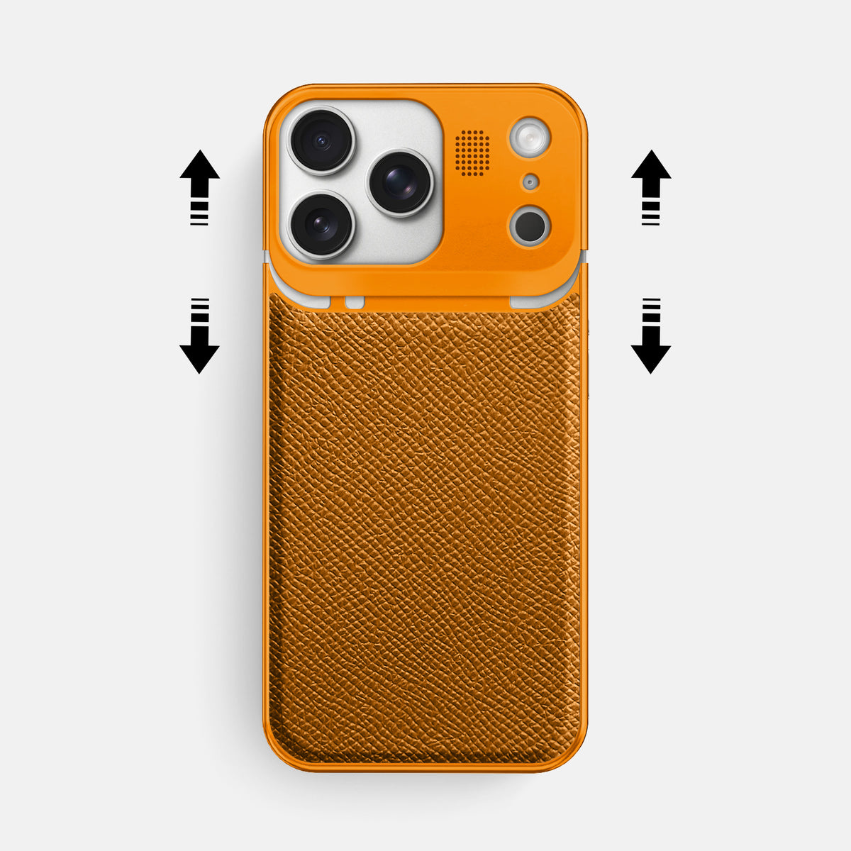 Metal Case For iPhone 17 Pro Max In Epsom-Style Calf -2 | Whiskey-Orange