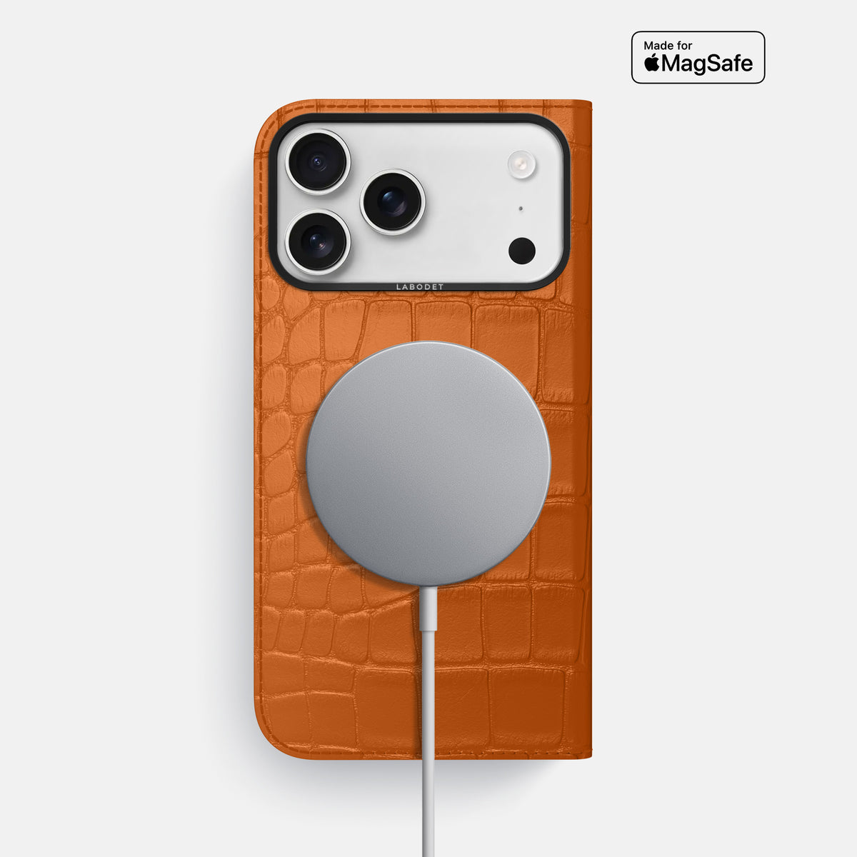 Folio Case For iPhone 17 Pro Max In Alligator -3 | Orange-Black