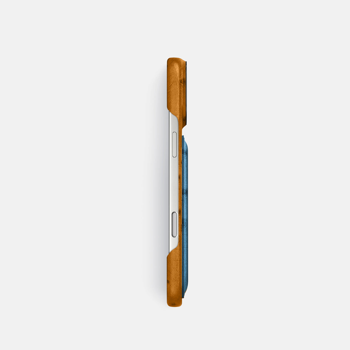 Double Card Case Coloré For iPhone 17 Pro In Ostrich -3 | Chestnut-Black