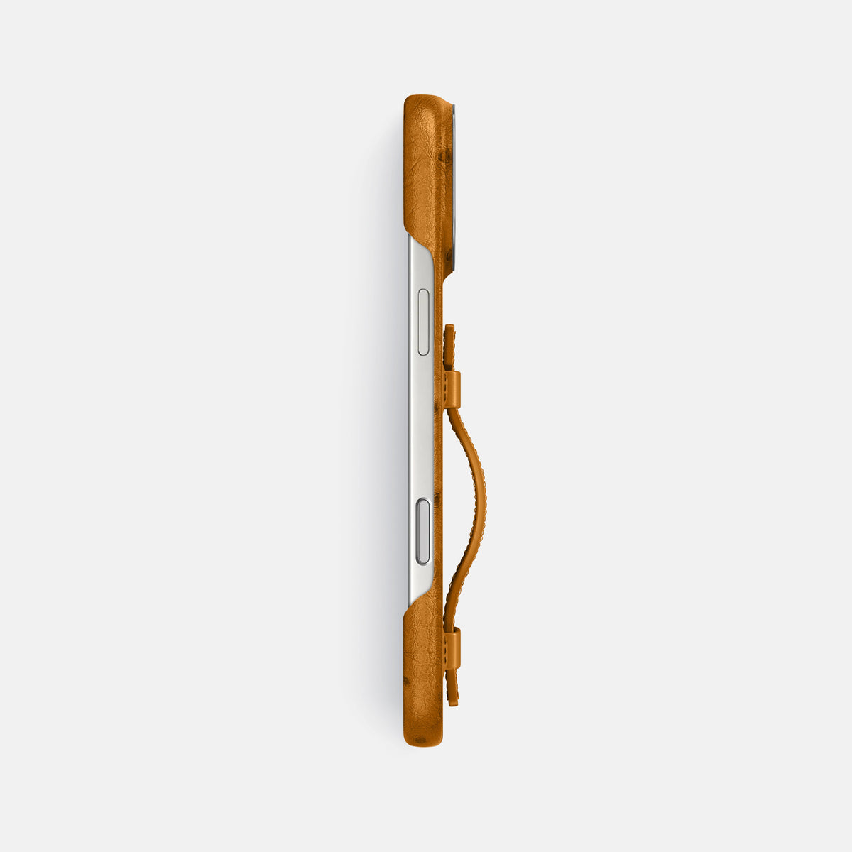 Handle Case For iPhone 17 Pro Max In Ostrich -3 | Chestnut-Steel