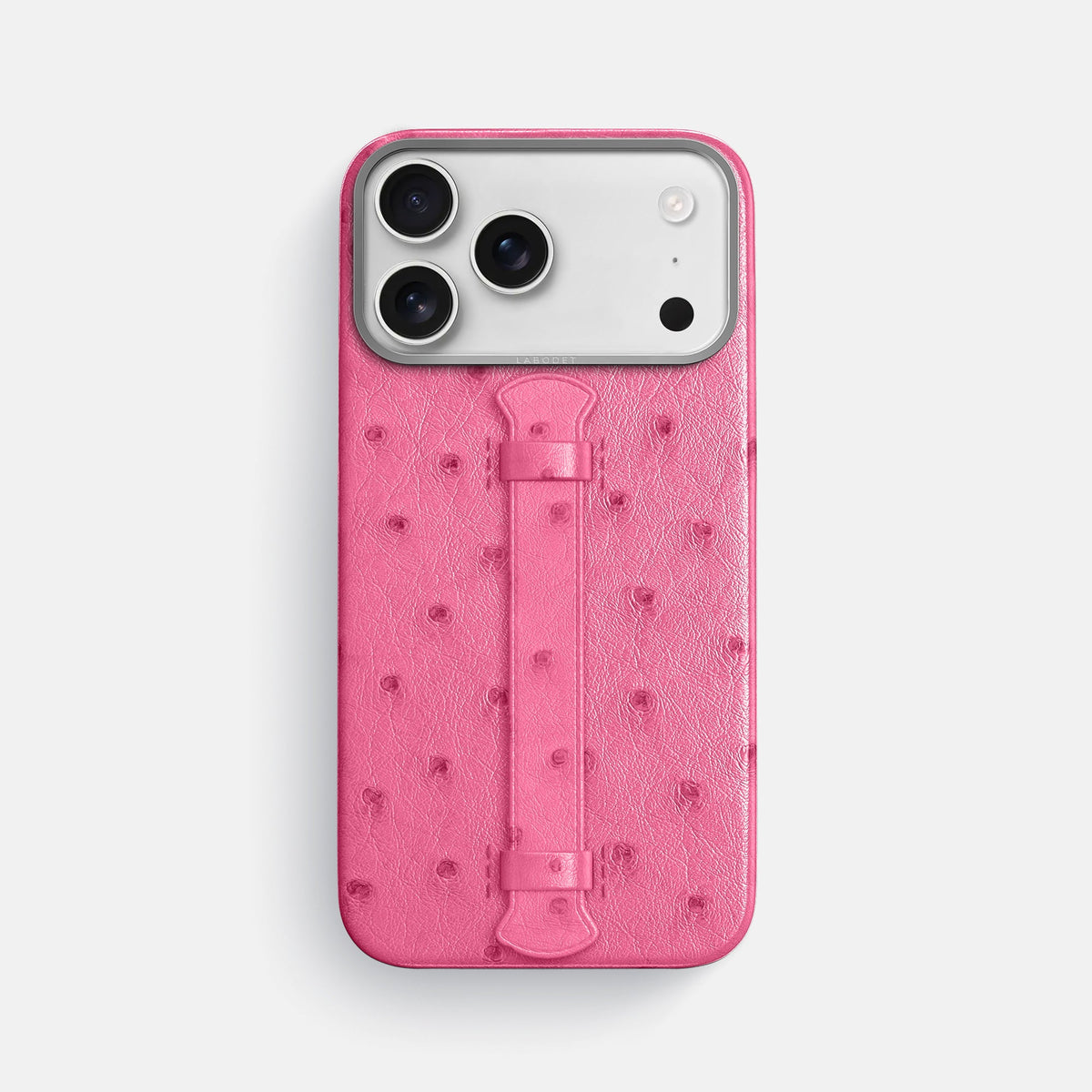 Center Handle For iPhone 18 Pro Max In Ostrich -1 | Pink-Steel