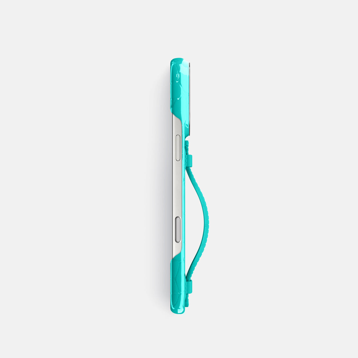 Center Handle For iPhone 17 Pro In Shiny Alligator -2 | Mint-Steel