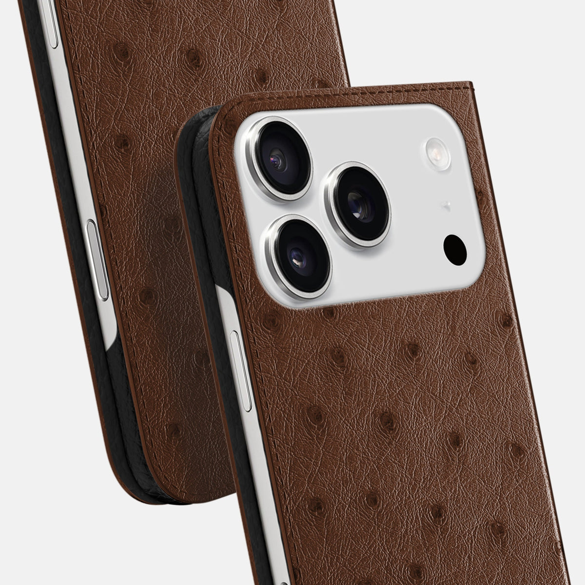 Folio Slim Case For iPhone 18 Pro In Ostrich -5 | Chocolate