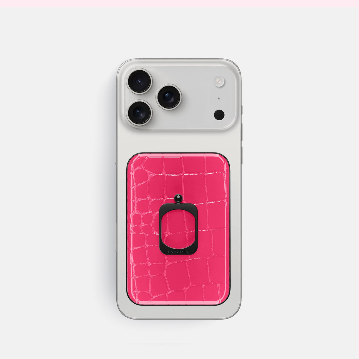 MagSafe Ring For iPhone 18 Pro In Shiny Alligator -2 | Pink-Panther-Black