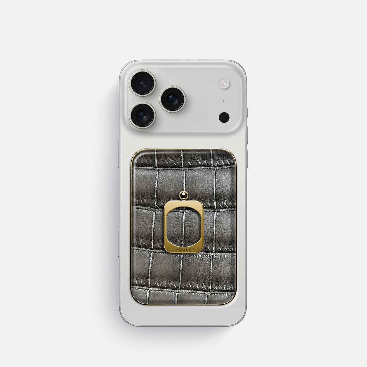 MagSafe Ring For iPhone 17 Pro In Patina Alligator -2 | Grey-Gold