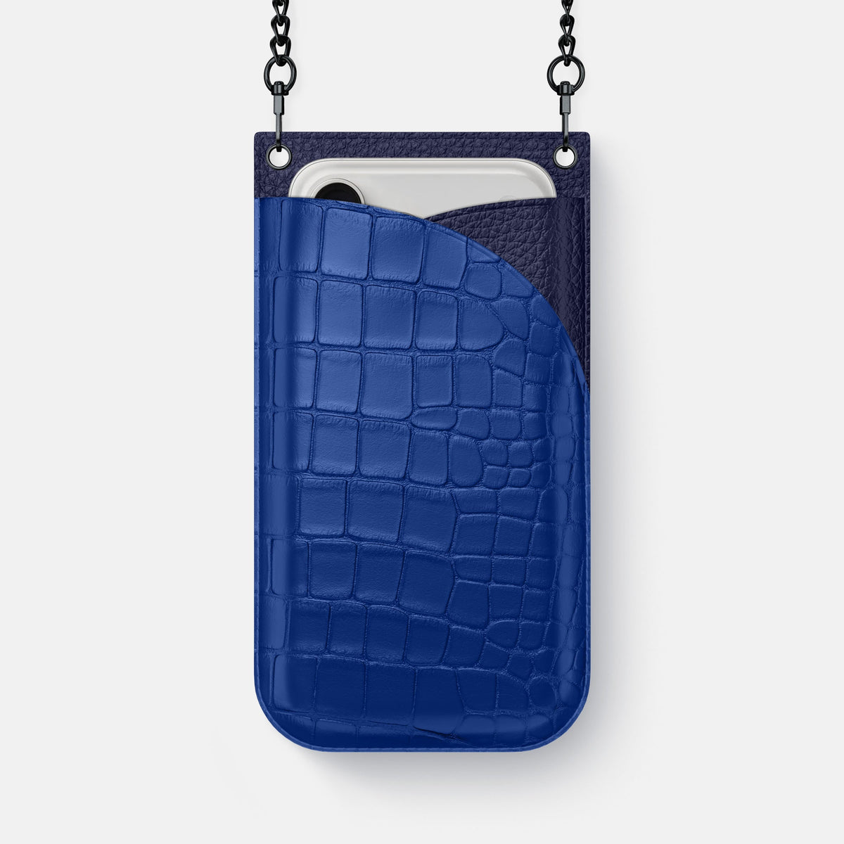 Crossbody Bag For iPhone 18 Pro Max In Alligator -1 | Royal-Blue-Black