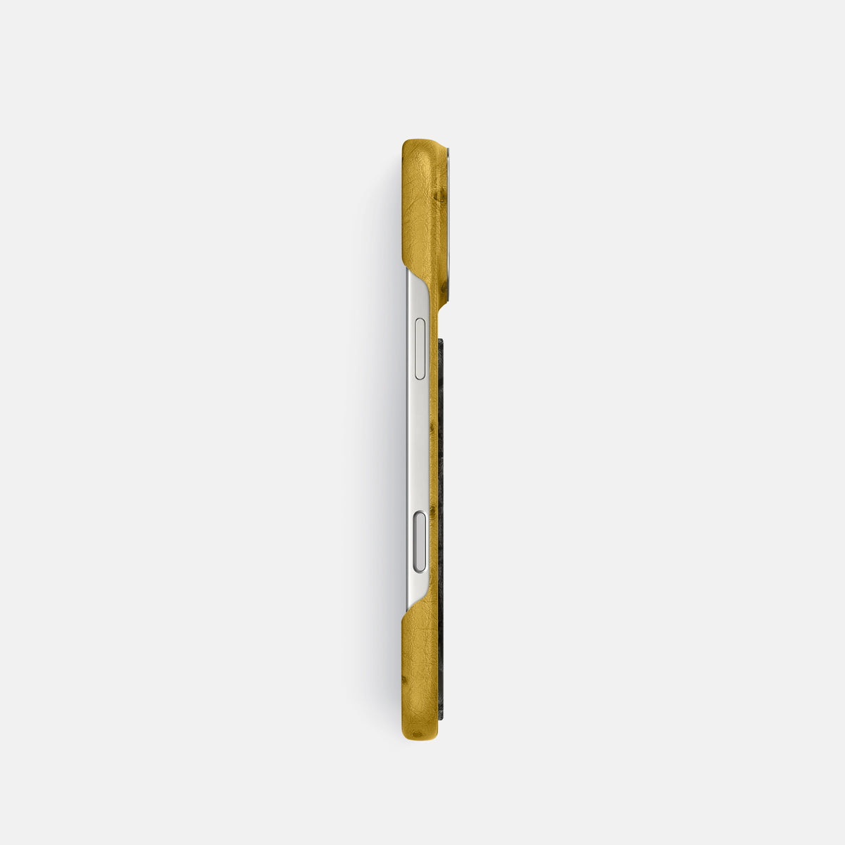 Classic Case With Carbon Dragon For iPhone 17 Pro In Ostrich -3 | Gold-Steel