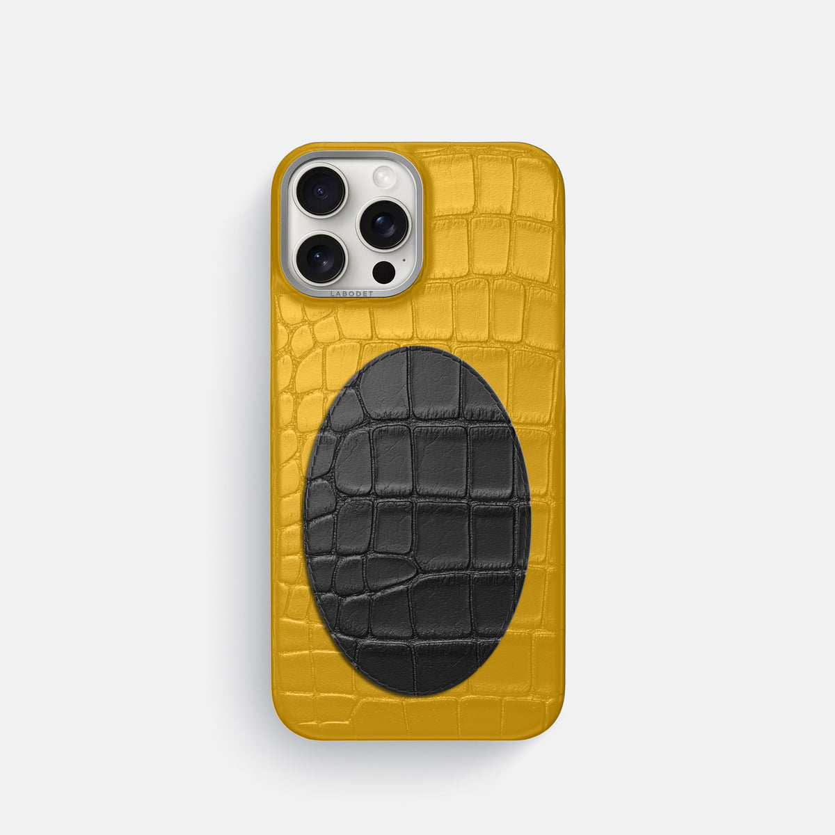 Classic Case With Oval For iPhone 16 Pro In Alligator -1 | Yellow-Steel