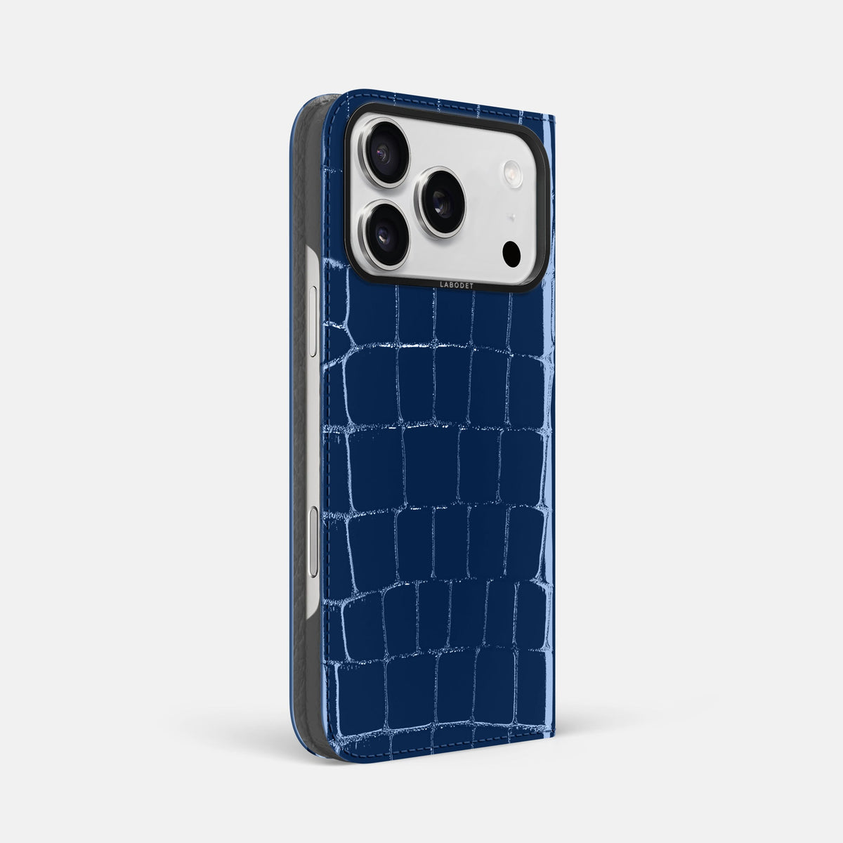 Folio Case For iPhone 18 Pro Max In Shiny Alligator -1 | Mediterranean-Black