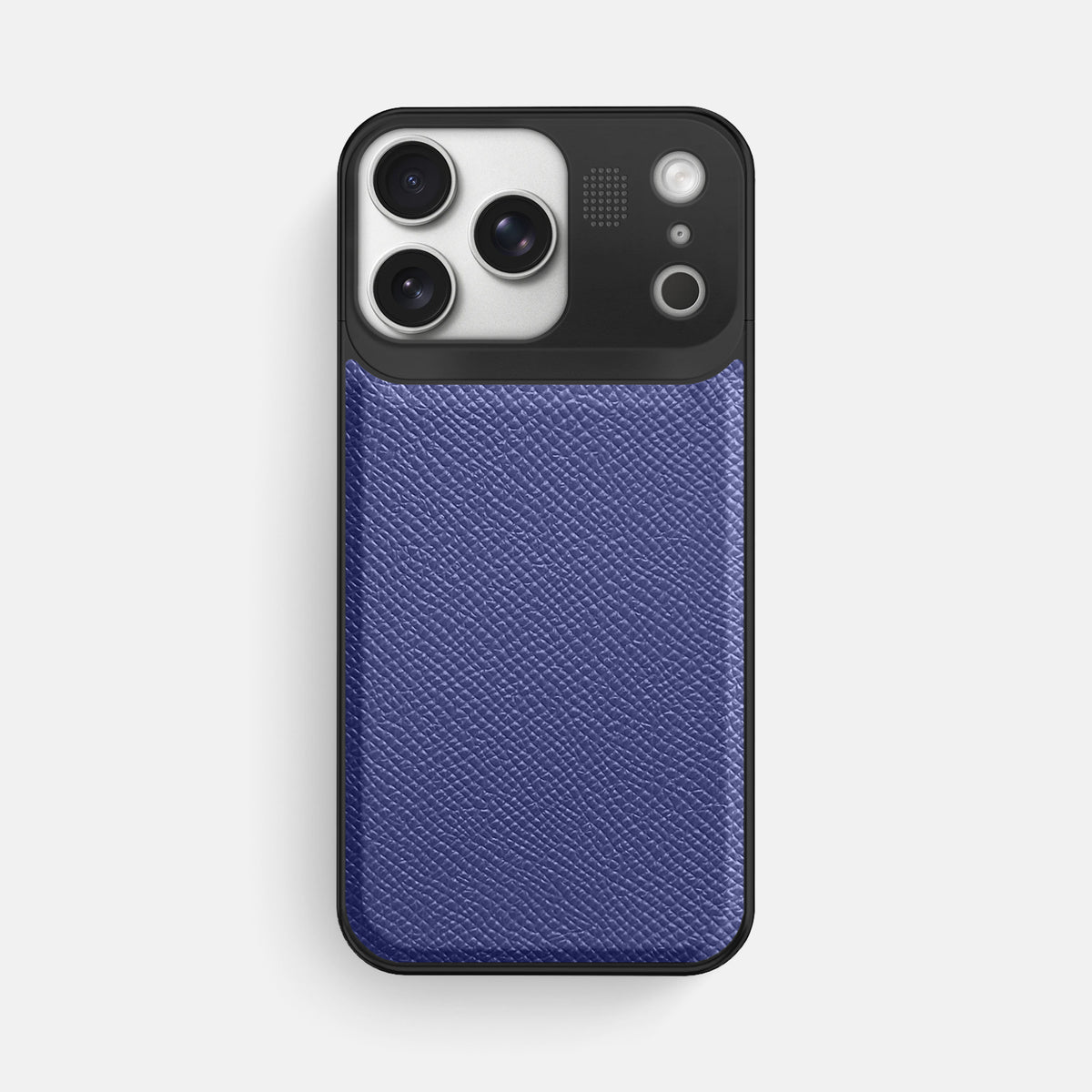 Metal Case For iPhone 17 Pro Max In Epsom-Style Calf -1 | Purple-Black
