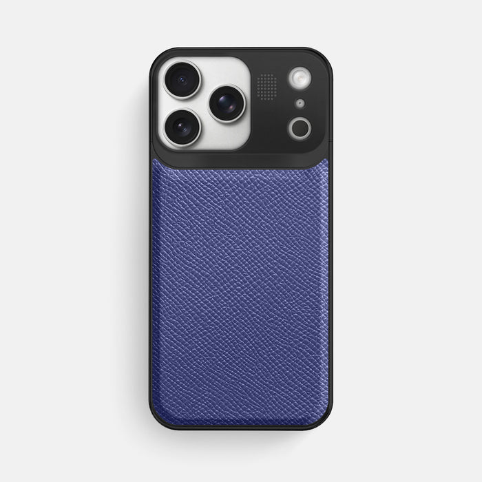 Metal Case For iPhone 17 Pro Max In Epsom-Style Calf -1 | Purple-Black