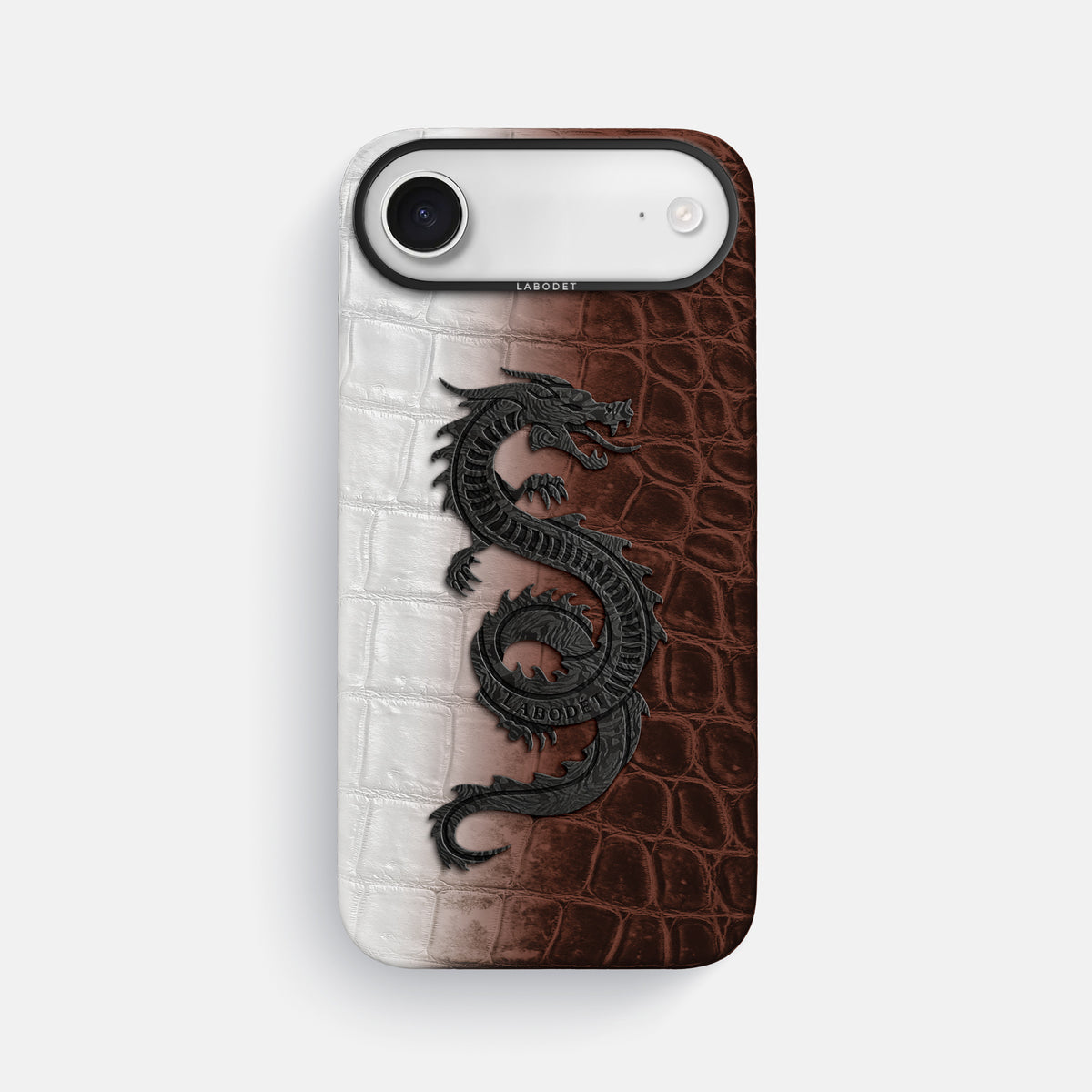 Classic Case With Carbon Dragon For iPhone 17 Air In Himalayan Crocodile -1 | Dark-Brown-Black