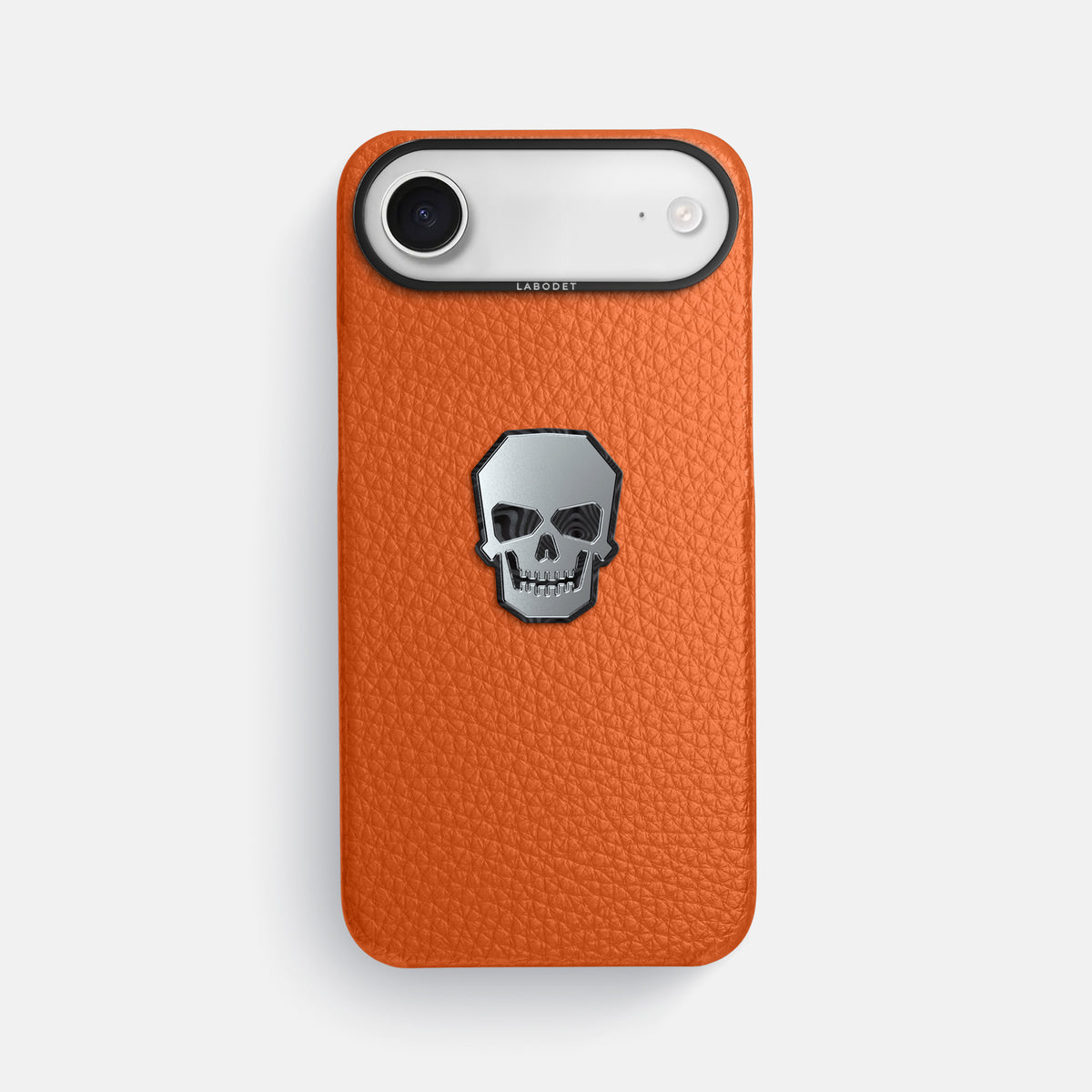Classic Case With Titanium Skull For iPhone 17 Air In Calf -1 | Orange-Black