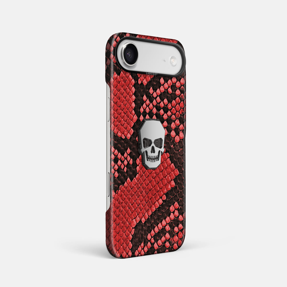 Classic Case With Titanium Skull For iPhone 17 Air In Deluxe Python -2 | Red-Black