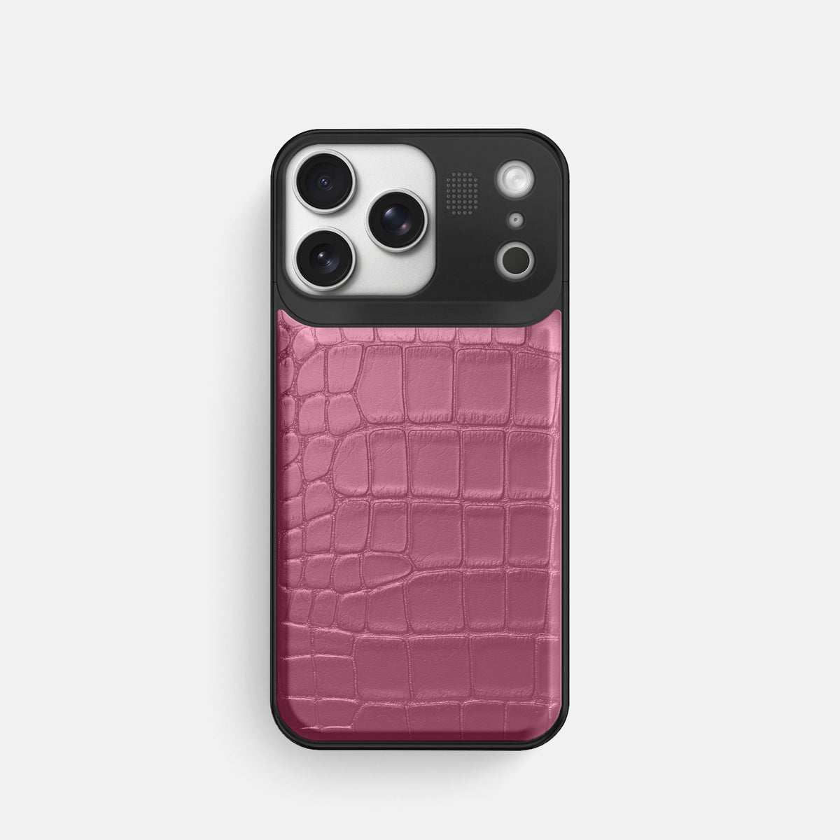 Metal Case For iPhone 18 Pro In Alligator -1 | Pink-Lagoon-Black