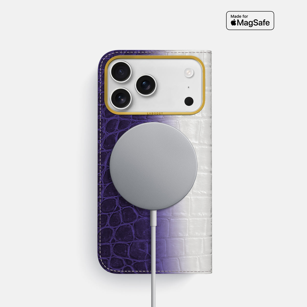 Folio Case For iPhone 17 Pro In Himalayan Crocodile -3 | Purple-Gold